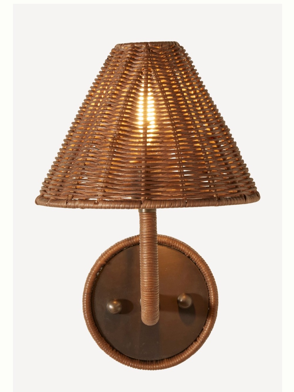 ANTHROPOLOGIE Delphine Wicker Sconce NEW ( MSRP $427)